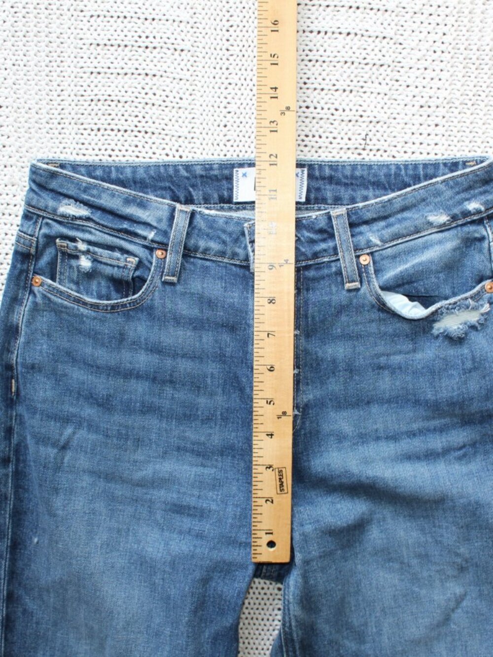 Paige Leenah Wide Leg Jeans W26/ L35 button fly Denim High Rise Bootcut Casual - Picture 4 of 9